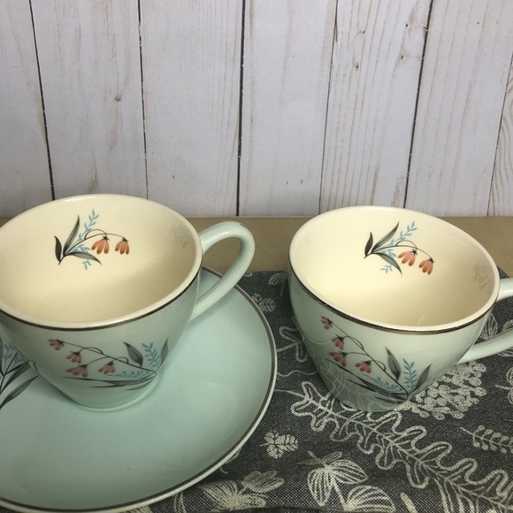 Vintage Floral Tea Cup Saucer Pink Light Blue - Picture 3 of 8